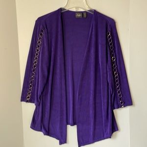 Chico's  Women's Size 2  ( 12-14 Large ) Jacket with see through sleeve Purple